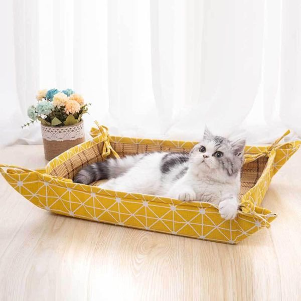 

cat beds & furniture cooling pad in summer bed radiator pets accessories for niche pour chat rattan nest honden mand small dogs