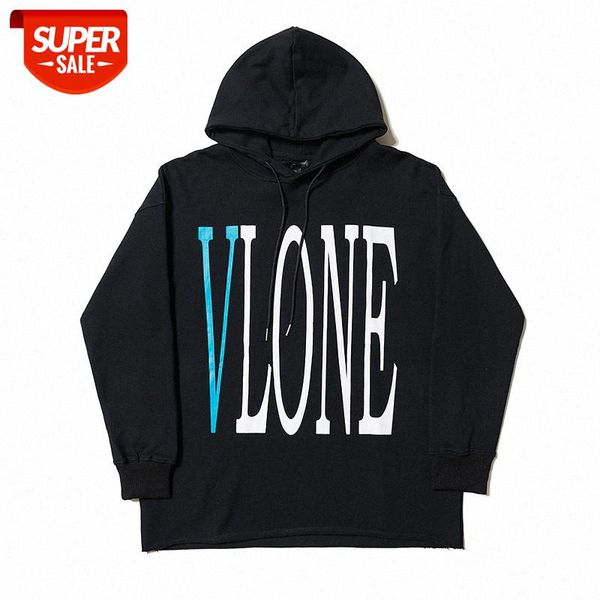 

big v blue word fujiwara hiroshi coat hoodie loose men and women long-sleeved hooded sweater #sc1x, Black