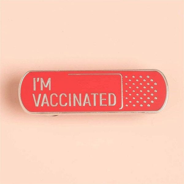 

pins, brooches vaccinated pin mini for men and women, adults children jewelry corsage lapel badge gift, Gray