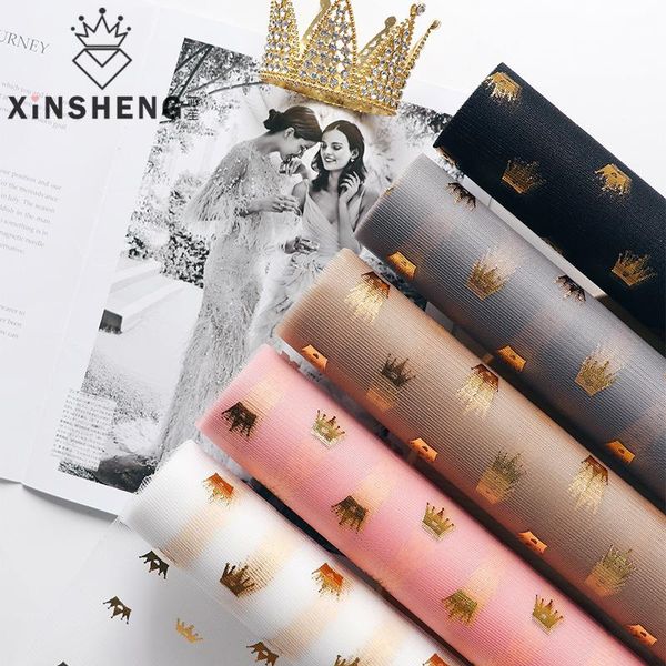 

queen crown mesh gilding flower packaging 50cm*5m material bouquet wrapping paper handmade for shop gift wrap