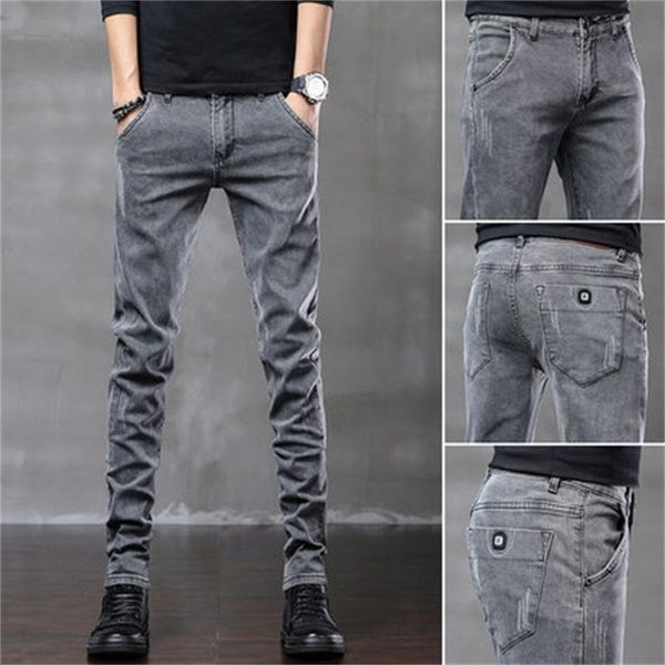

men's jeans men 2021 slim pants high-end all-match long, Blue