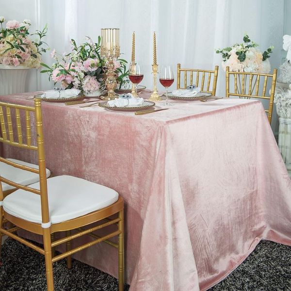 

table cloth cl073c custom made china factory 6ft round or rectangle fancy dusty pink velvet wedding bridal cloths