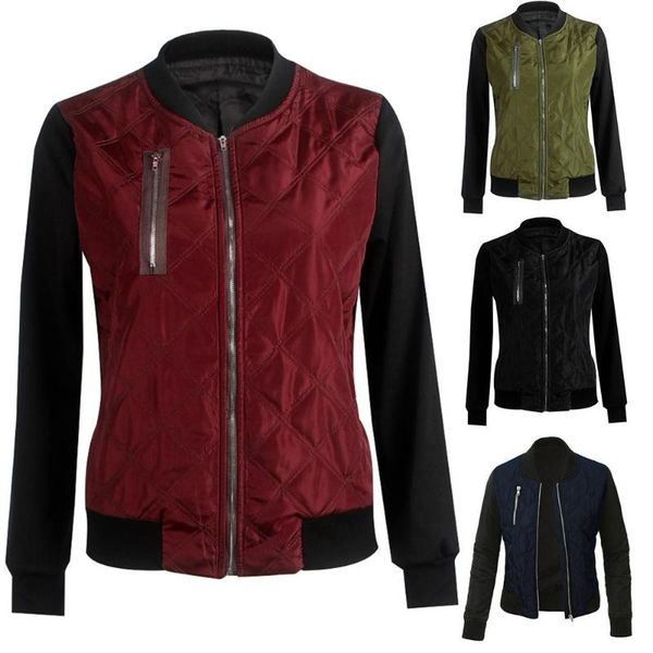 

women's jackets autumn and winter jacket 2021 fashion quilted female casual, Black;brown