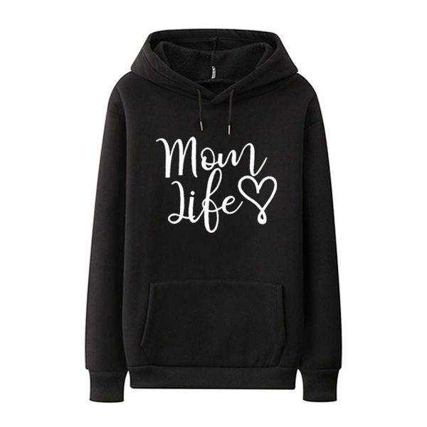 

women's hoodies & sweatshirts mom life love graphic fashion women casual ladies harajuku cotton warmer mother autumn winter pullover k, Black