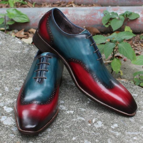 

dress shoes luxury block varved men's handmade leather hollow out mixed colors oxford wingtip business guang z, Black
