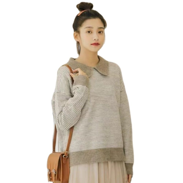 

women's sweaters doll collar square neck pullover oversized winter clothes girls pullovers, White;black