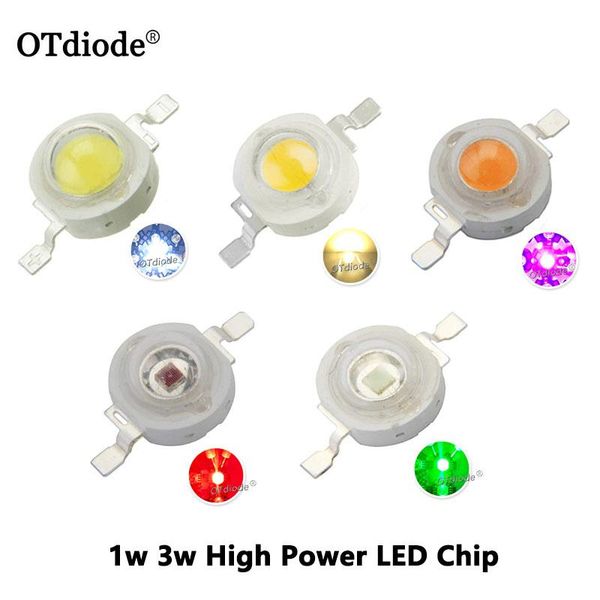 

light beads 50pcs led 1w 3w high power chip, rgb red green blue yellow cold white nature warm source