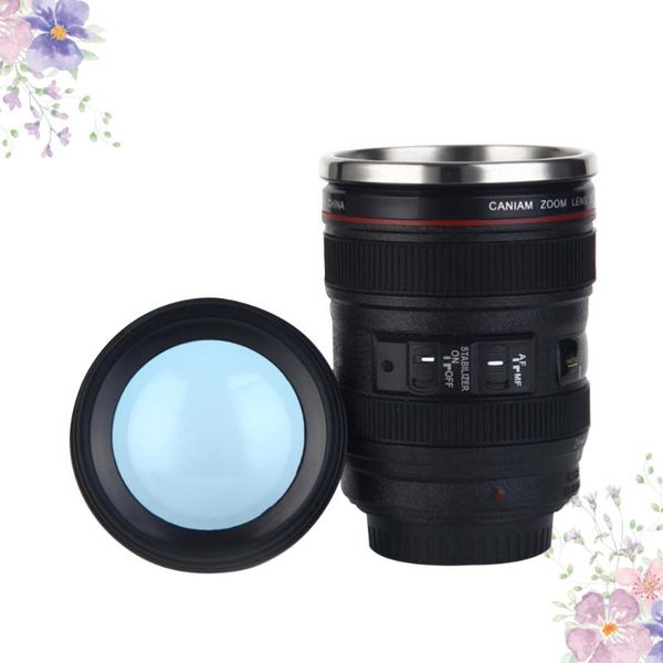 

mugs creative camera lens cup cartoon water storage fashion container for home office el (black)