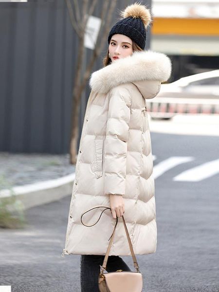 

women's down & parkas clothes winter coat women korean warm jacket womens coats big fur collar hooded wmen parka a70400 yy1297 2q1k, Black