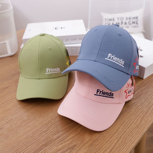 

3-10 years old children's spring and summer baseball hat embroidered friends cap children hip hop brother sister, Blue;gray