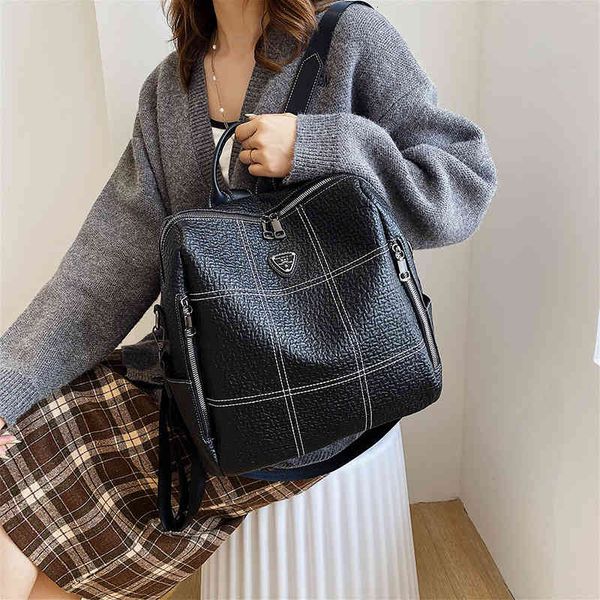 

backpack women's 2021 wind leather leisure large capacity