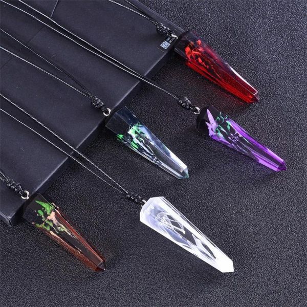 

pendant necklaces creative resin necklace handmade wood sweater chain soild long jewelry, Silver