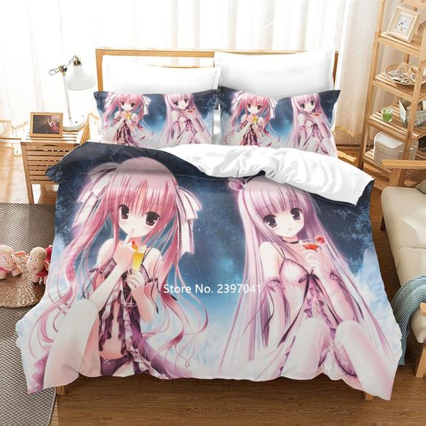 

cute duvet covered pillowcase cartoon bedding set deluxe full size home decor for children and adults 2-3 pieces textile sets