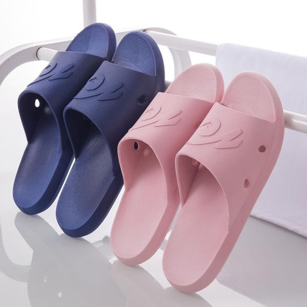 

slippers women's bath bathroom cool male couple four seasons universal indoor home plastic soft bottom anti-slip, Black