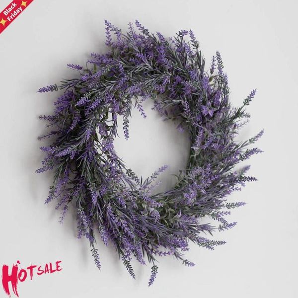

decorative flowers & wreaths fake lavender hanging wreath garland for front door christmas party wedding decoration