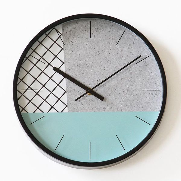 

nordic personality creative mute wall clock green quartz living room bedroom original design 12-inch watch lb91212 clocks