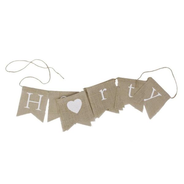

party decoration hen hessian bunting banner rustic bridal shower