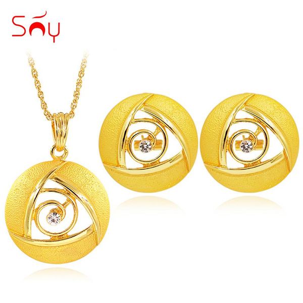 

earrings & necklace sunny jewelry vintage round sets for women pendant party wedding daily cubic zirconia, Silver