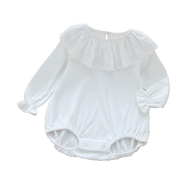 

clothing sets jumpsuit long-sleeved cotton set clothes baby romper l12.23, White