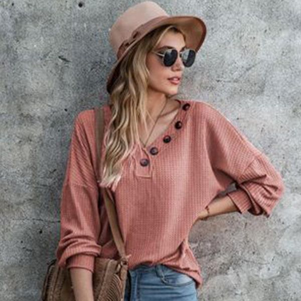 

women's sweaters fashion women long sleeve thin sweater autumn v-neck buttons knitted pullovers ladies casual loose streetwear, White;black