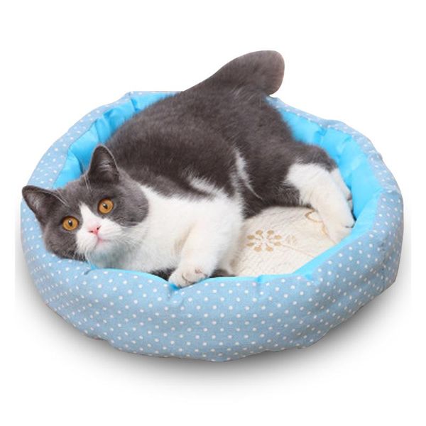 

kennels & pens 4 color puppy warm sleep bed plush cozy nest winter pet supplies dog cat mat soft kennel for small medium house pad