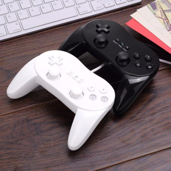 

gaming pro remote game controller gamepad for wii white/black classic wired controllers & joysticks