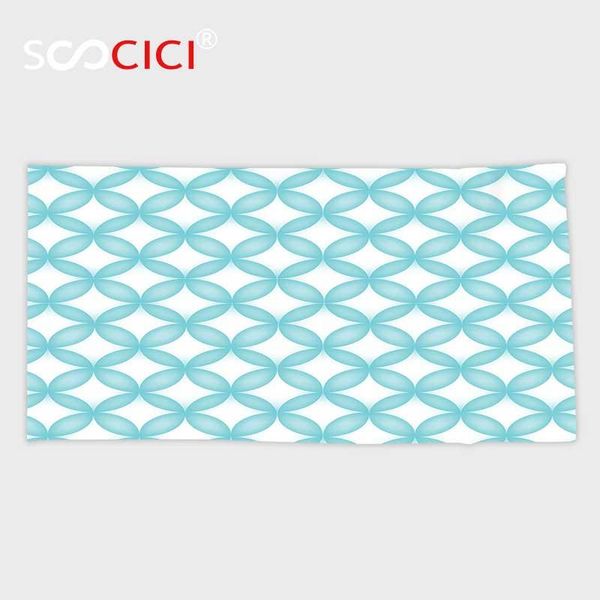 

towel custom microfiber ultra soft bath/hand towel,turquoise decor geometric circle round oriental traditional moroccan style simple