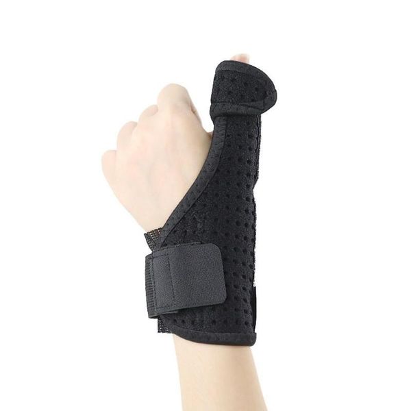 

wrist support bracers hand protector lightweight breathable strap thumb stabilization splint can relieve pain sports tool, Black;red
