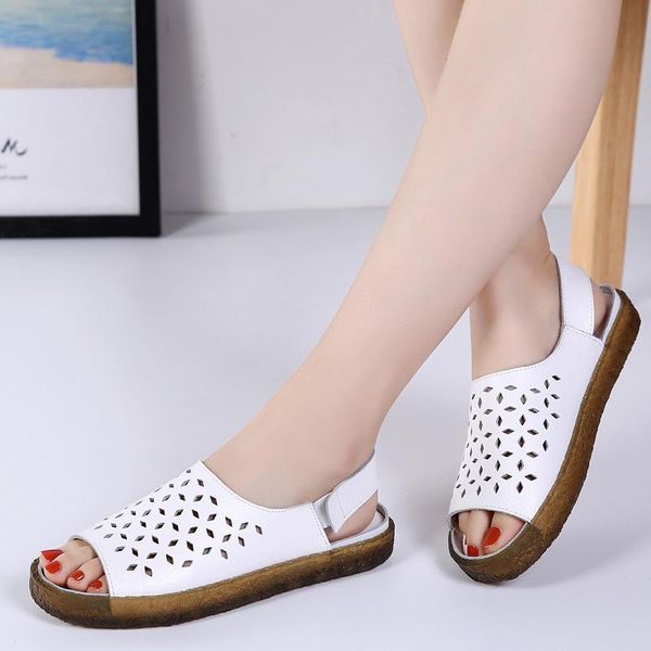 

summer women's sandals plus size soft bottom ladies light breathable slippers women pu leather shoes female casual footwear, Black