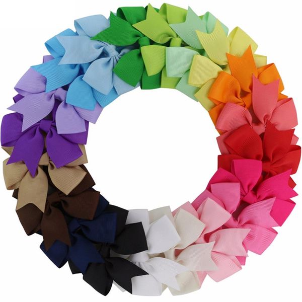 

2021 myamy 40pcs lot 3 baby girl grosgrain ribbon boutique hair bows with alligator clips pinwheel bow for children kids headwear
