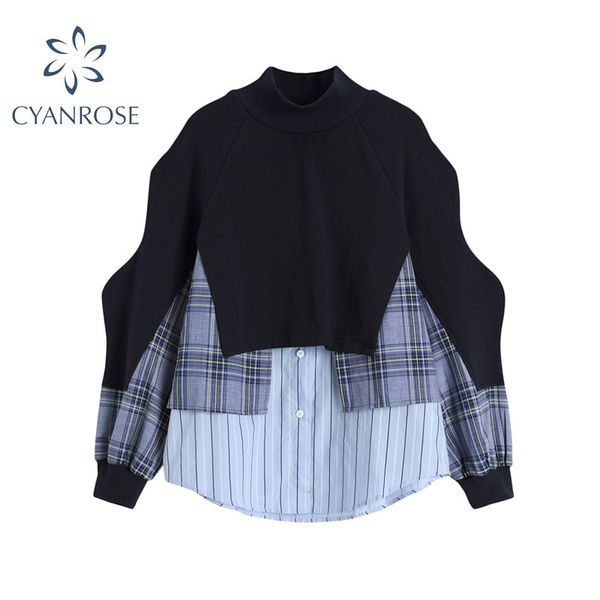 

fashion hoodie sweatshirt women oversize long sleeve irregular patchwork autumn winter female outerwear warm pullover 210417, White