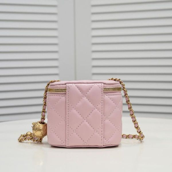 

cosmetic bags & cases classic women's genuine leather shoulder bag diamond lattice thread ladies make up square box