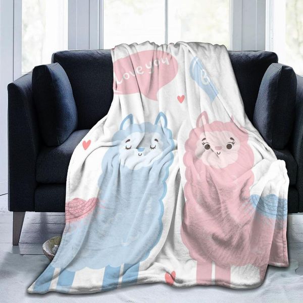 

blankets soft warm fleece blanket cute llamas print winter sofa plaid throw 3 size light thin mechanical wash flannel