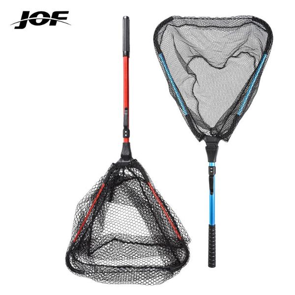 

fishing accessories jof retractable net telescoping foldable landing aluminum alloy pole folding for