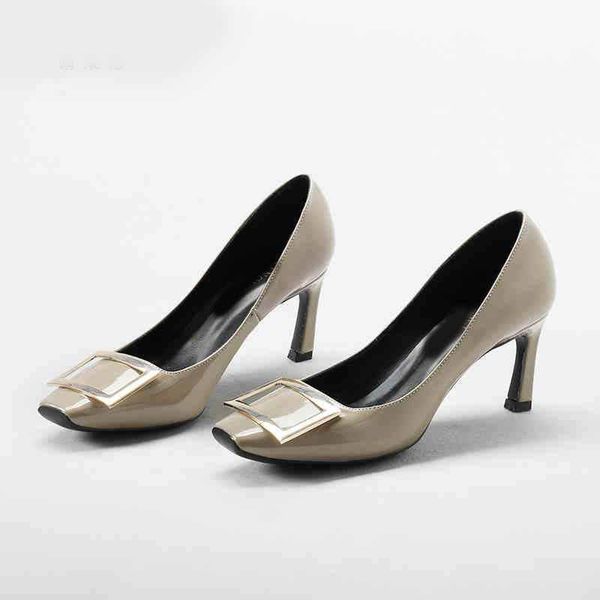 

dress shoes nikali pumps women square toe footwear hoof high heels female party shallow woman, Black