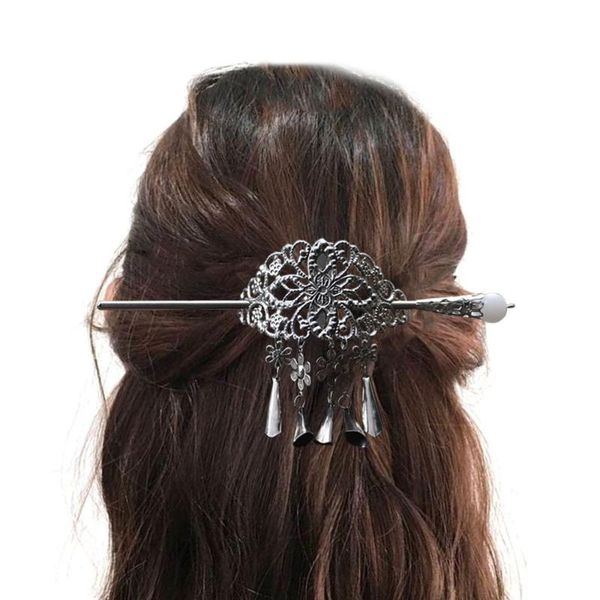 

hair clips 2pcs vintage retro stick accessories for girls with tassel (1pc clip, 1pc clip ch