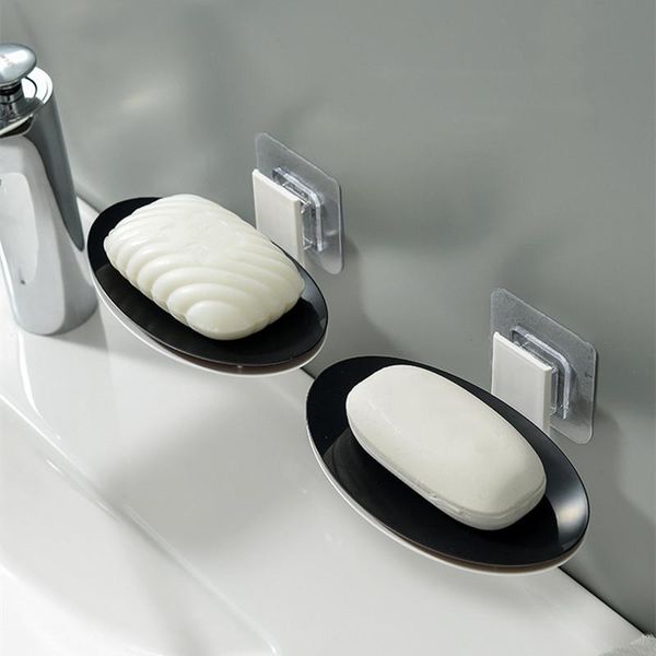 

soap dishes creative box wall-mounted suction cup punch drain rack simple dish for bathroom toilet drop