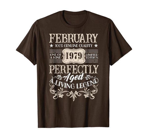 

february 1979 t-shirt retro vintage 41st birthday decoration t-shirt, White;black