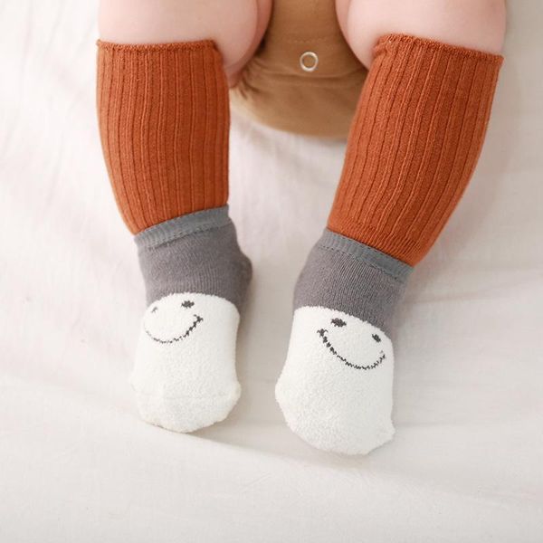 

baby socks autumn and winter thickening boy terry loop non-slip cartoon girl floor born toddler, Pink;yellow