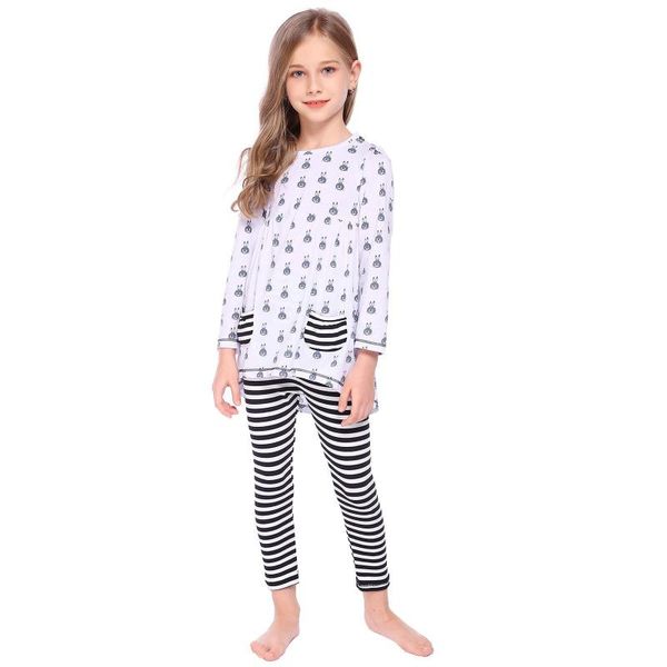 

clothing sets little girls easter outfits 2pcs stripe leggings children's, White