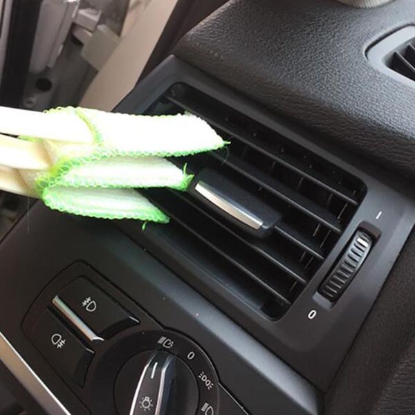 

car sponge air-condition vent outlet cleaner double ended auto keyboard dust computer clean tool blinds dirt duster brush accessories