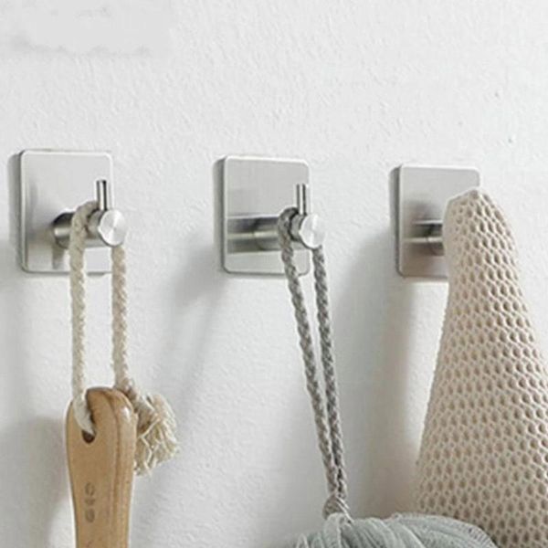 

hooks & rails 1pc steel high-end hook self adhesive clothes hange storage kitchen accessory bags rack towel bathroom hanger o6j4