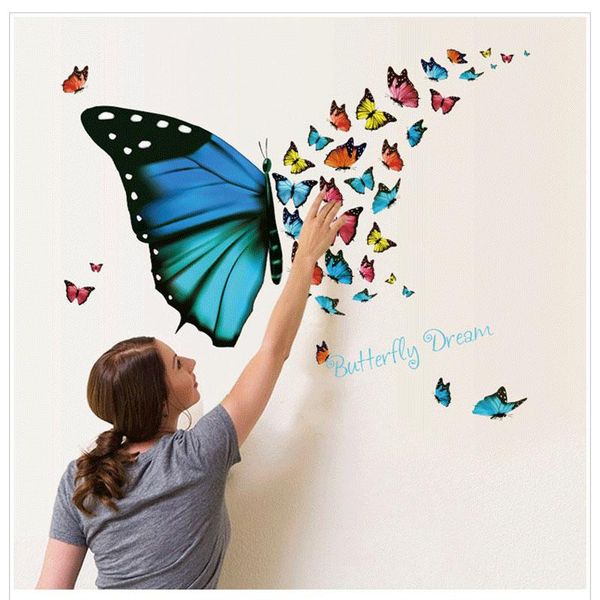 

wall stickers colorful butterfly diy decoration home art decal wallpaper