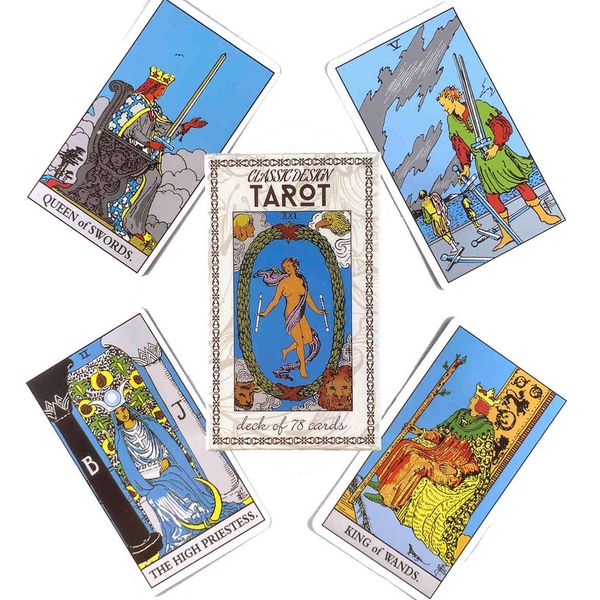 

classic design tarot deck leisure party table game fortune-telling prophecy oracles cards with guide book
