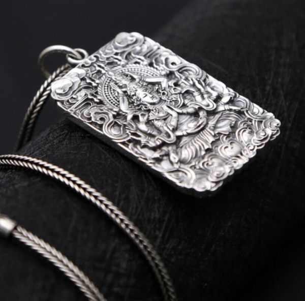 

pendants sterling 990 silver pendant avalokitesvara jewelry(fgl), Black