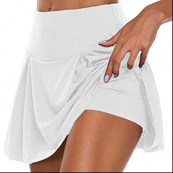 

women tennis womens skirt golf sport trousers 2 in 1 solid color running leggings skort drop good quality, Black