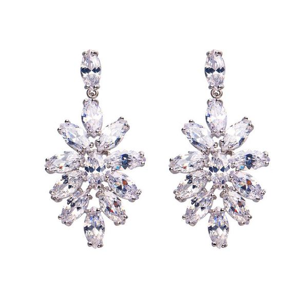 

stud bettyue brand fashion luxury charm cubic zircon white gold color personality jewelry earrings for woman wedding party gift, Golden;silver