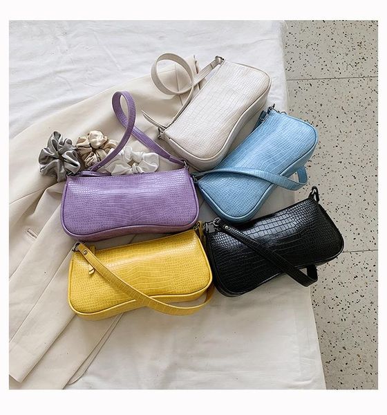 

evening bags fashion women retro shoulder bag, classic crocodile pattern handbag clutch with zipper closure 2021