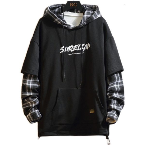 

men's hoodies & sweatshirts black chess shreds hoodie sweatshirt with spring men oversized punk streetwear casual pullover hip hop clot