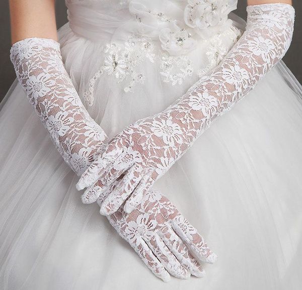 

bridal gloves lace elbow length red black beige white wedding accessories
